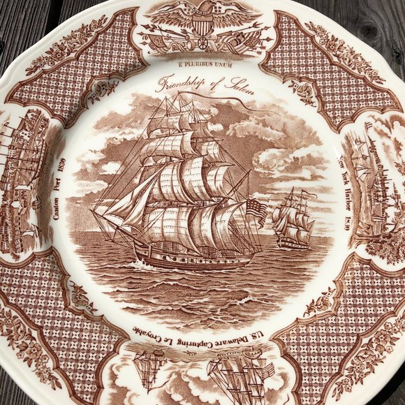 2 Alfred Meakin Staffordshire England Fair Winds 10" Dinner Plates Ship England - Picture 6 of 10